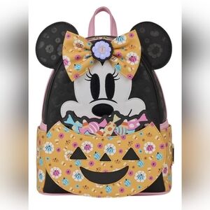 Minnie Mouse Holloween Loungefly Backpack - Black Pink Orange